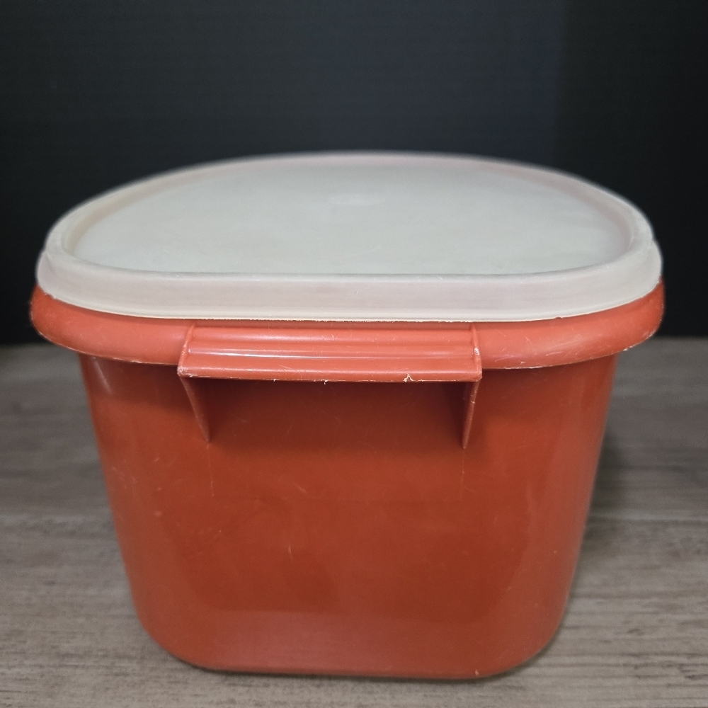 Orange Storage Container with White Lid - Picture 10 of 10